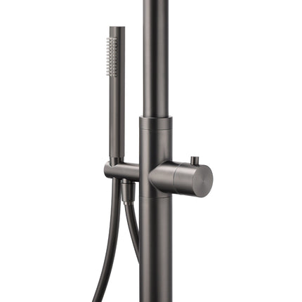 316 SUS WELS Gun Metal Twin Shower Handset Combo Outdoor Bath Rainfall 10" Head