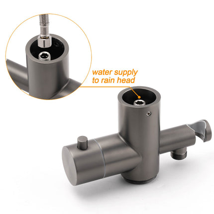 316 SUS WELS Gun Metal Twin Shower Handset Combo Outdoor Bath Rainfall 10" Head