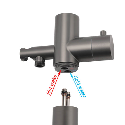 316 SUS WELS Gun Metal Twin Shower Handset Combo Outdoor Bath Rainfall 10" Head
