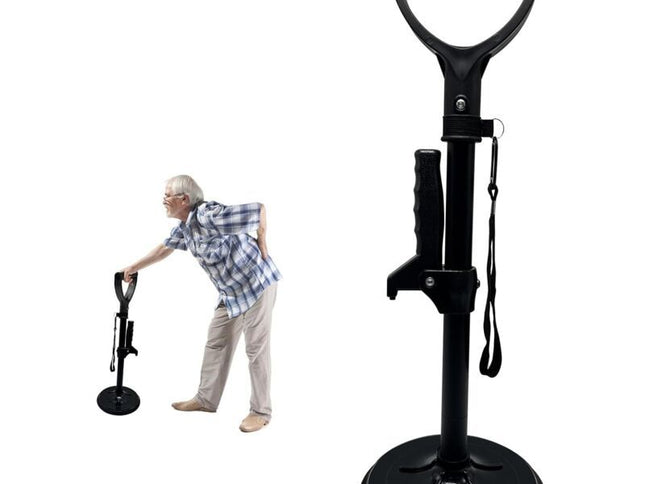 Bed Black, Floor Adjustable Height Maximum Load 200 KG Stability and Support with Hand Rest Getting Aid for the Elderly