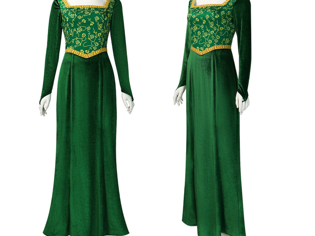 Princess Fiona Dress Halloween Masquerade Green Dress, Party Costume Role Play for Adult S