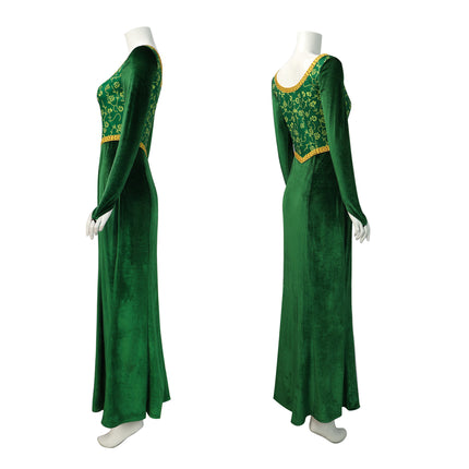 Princess Fiona Dress Halloween Masquerade Green Dress, Party Costume Role Play for Adult S