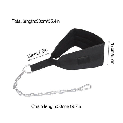 Seektop Weighted Pull Up Dip Belt With Chain (100kg Capacity) - Home Gym Strength Training Waist Belt, Black Eva Material