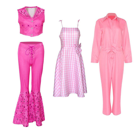 Barbie Jumpsuit Costume Light Pink, Size S for Halloween Cosplay
