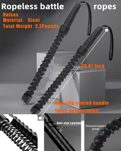Cordless Weighted Battle Ropes for Home Gym & HIIT Training