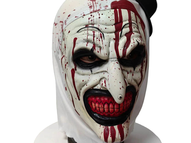 House Of Dasein Halloween Horror Soul Breaking Clown Hat Death Headset Makeup Ball Cosplay Mask - Blood-Stained Style