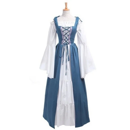 House Of Dasein S-6Xl Medieval Dress Cosplay Halloween Costume For Women Palace Carnival Party - Light Blue - 4Xl