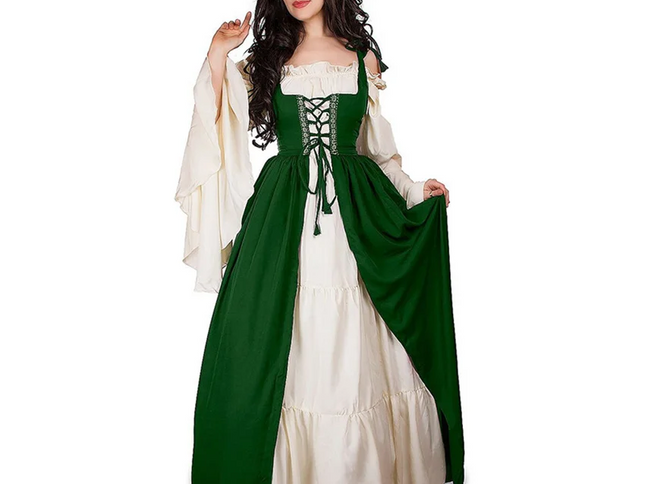 House Of Dasein Women‚Äôs Medieval Costume Dress ‚Äì Navy Green, 5Xl