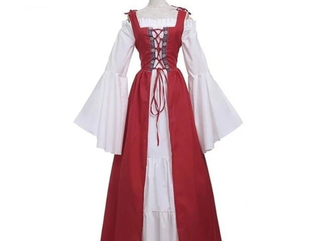 House Of Dasein S-6Xl Medieval Dress Cosplay Halloween Costume For Women Palace Carnival Party - Red - 5Xl