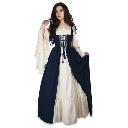 House Of Dasein S-6Xl Medieval Dress Cosplay Halloween Costume For Women Palace Carnival Party - Navy Blue - 4Xl