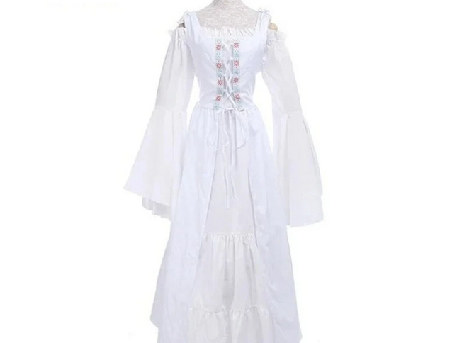 House Of Dasein S-6Xl Medieval Dress Cosplay Halloween Costume For Women Palace Carnival Party - White - 4Xl
