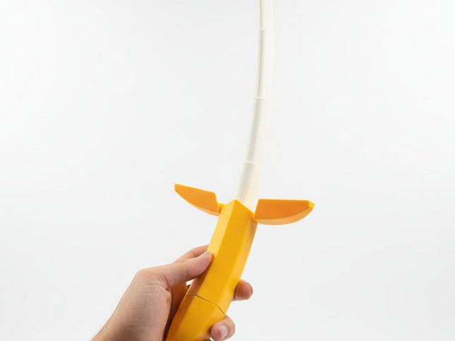 Banana Shaped Retractable Samurai Sword Twist Open Toy For Kids Cosplay & Party Gift - Yellow