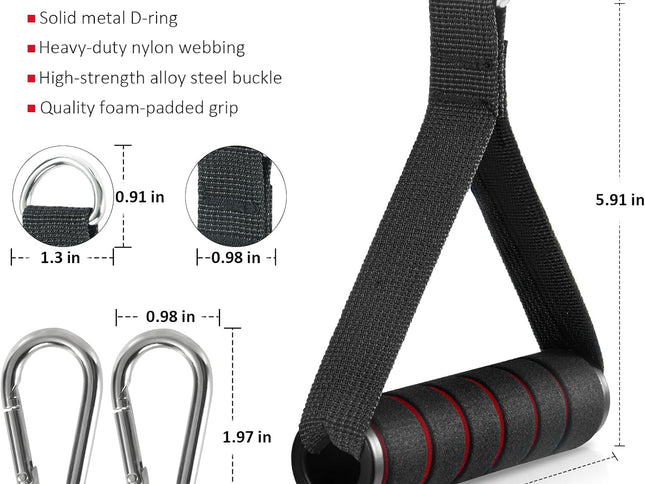 2 Pack Upgraded Exercise Handles, Gym Handle Equipment for Cable Machine Attachments, Strength Training Workout, Pilates, Home Gym, Resistance Bands, Heavy Duty Workout Accessories
