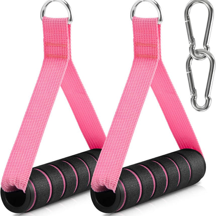 2 Pack Upgraded Exercise Handles, Gym Handle Equipment for Cable Machine Attachments, Strength Training Workout, Pilates, Home Gym, Resistance Bands, Heavy Duty Workout Accessories