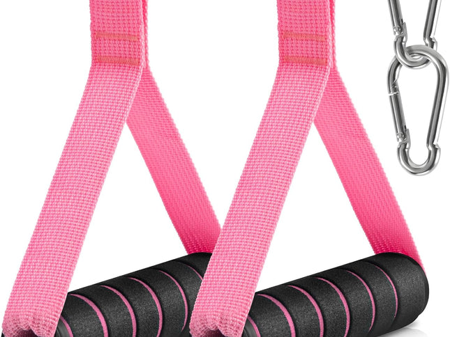 2 Pack Upgraded Exercise Handles, Gym Handle Equipment for Cable Machine Attachments, Strength Training Workout, Pilates, Home Gym, Resistance Bands, Heavy Duty Workout Accessories