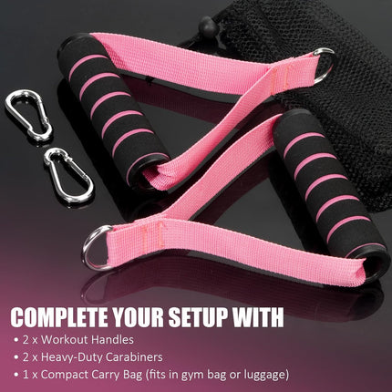 2 Pack Upgraded Exercise Handles, Gym Handle Equipment for Cable Machine Attachments, Strength Training Workout, Pilates, Home Gym, Resistance Bands, Heavy Duty Workout Accessories