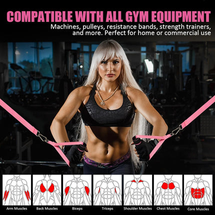 2 Pack Upgraded Exercise Handles, Gym Handle Equipment for Cable Machine Attachments, Strength Training Workout, Pilates, Home Gym, Resistance Bands, Heavy Duty Workout Accessories