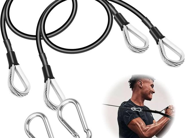 Cable Attachments for Gym, 2PCS Gym Cable Extension Compatible with Gym Accessories, Gym Cable Machine for LAT/Tricep Pull Down, Leg Extensions Machine
