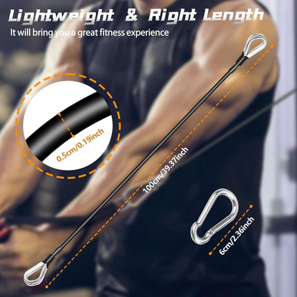 Cable Attachments for Gym, 2PCS Gym Cable Extension Compatible with Gym Accessories, Gym Cable Machine for LAT/Tricep Pull Down, Leg Extensions Machine