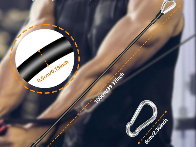 Cable Attachments for Gym, 2PCS Gym Cable Extension Compatible with Gym Accessories, Gym Cable Machine for LAT/Tricep Pull Down, Leg Extensions Machine