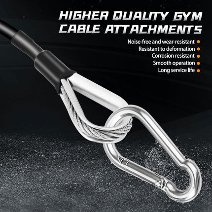 Cable Attachments for Gym, 2PCS Gym Cable Extension Compatible with Gym Accessories, Gym Cable Machine for LAT/Tricep Pull Down, Leg Extensions Machine