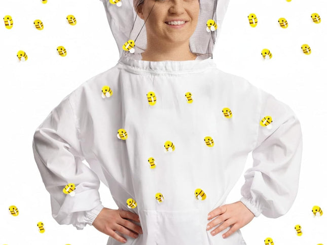 41 Pcs Halloween Beekeeper Costume Set Include 1 Beekeeper Set 20 Felt Bee 20 Round Tape for Cosplay(Large)