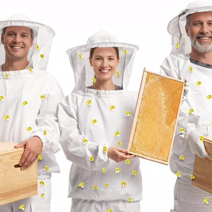 41 Pcs Halloween Beekeeper Costume Set Include 1 Beekeeper Set 20 Felt Bee 20 Round Tape for Cosplay(Large)