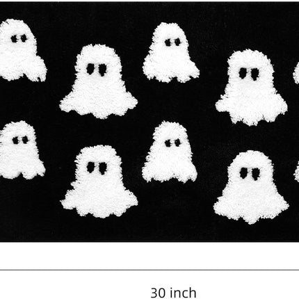 Halloween Bath Mat Spooky Ghosts Gothic Home Decor Black Rugs for Non Slip, Spooky Goth Gift Cute Shower Rug for Bathroom, Bedroom, Living Home Decoration, 20x30in