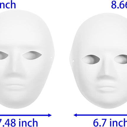 (30+16PCS) Paper Mache Masks & Cat Mask White Blank for Party, Cosplay, Artistic Projects, Theater, Halloween, Masquerade Parties, Classroom Art