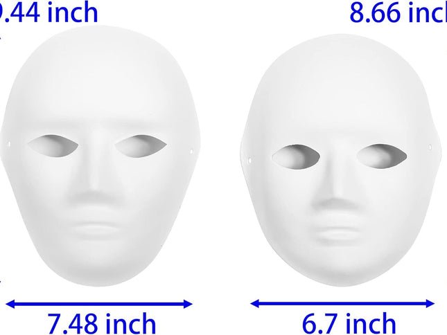 (30+16PCS) Paper Mache Masks & Cat Mask White Blank for Party, Cosplay, Artistic Projects, Theater, Halloween, Masquerade Parties, Classroom Art
