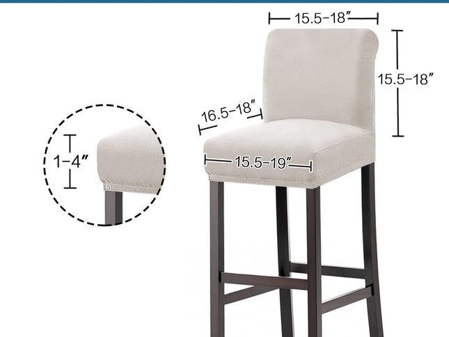 Waterproof Stretch Fleece Bar Stool Covers ‚Äì Set of 4, Ivory