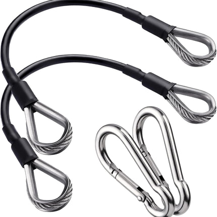 2PCS Gym Cable Extension,Replacement Machine Accessories,Cable Pulley Attachments for -Thick 5mm(0.2inch) Heavy Duty Steel Wire Rope Home Cable, Leg Extensions  10 inch (2PCS)