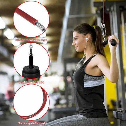Replacement Cables for Home Gym, Fitness Pulley Cable, Weight Machine Cable -Thick 5mm(0.2inch) Heavy Duty Steel Wire Rope Gym  138''