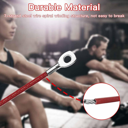 Replacement Cables for Home Gym, Fitness Pulley Cable, Weight Machine Cable -Thick 5mm(0.2inch) Heavy Duty Steel Wire Rope Gym  138''