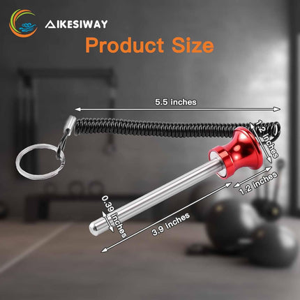 Universal Magnetic Weight Stack Pin with Pull Rope - Heavy Duty Gym for Machines | Commercial & Home Accessories Replacement Pins Strength Training Equipment Red