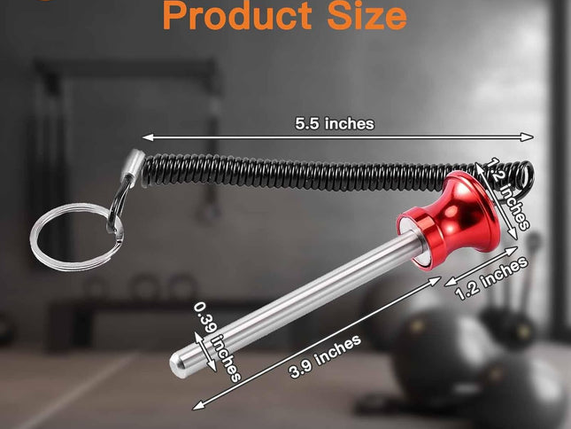 Universal Magnetic Weight Stack Pin with Pull Rope - Heavy Duty Gym for Machines | Commercial & Home Accessories Replacement Pins Strength Training Equipment Red