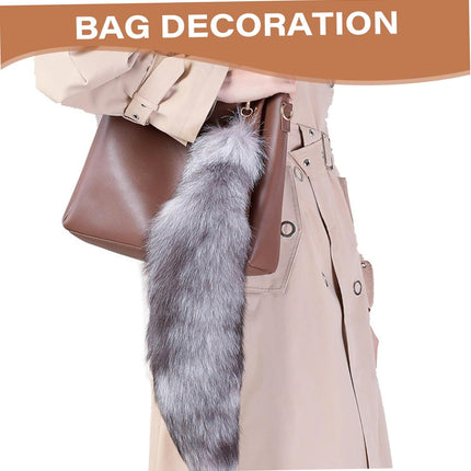 3 Pcs Therian Tail, 15.8 Inch Long Therian Fox Tail with Clasp, Halloween Soft Fluffy Fox Tail Keychain, Hanging Fox Tails for Women Adult Handbag Backpack