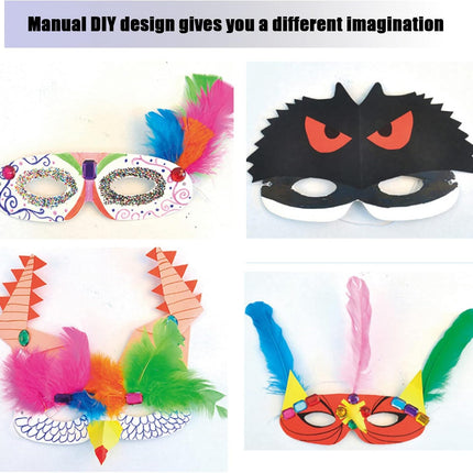 100 Pack White Paper Eye Masks, Plain Masquerade Mask Blank Masks Decorate for Cos-Play, Halloween Party