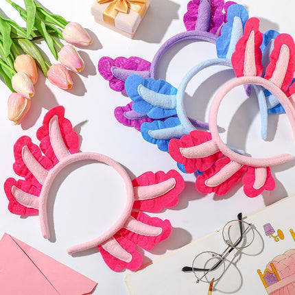 12 Pcs Halloween Axolotl Costume Headband Animal Ear Hair Hoop Headpiece Cosplay Party Favor for Women Adult Christmas Birthday Decor Accessory -