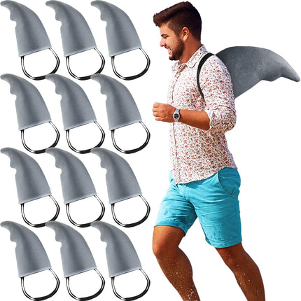 12 Pcs Halloween Shark Fin Costume Accessory Gray Props Easy to Wear Accessories for Adults Christmas Cosplay Supplies