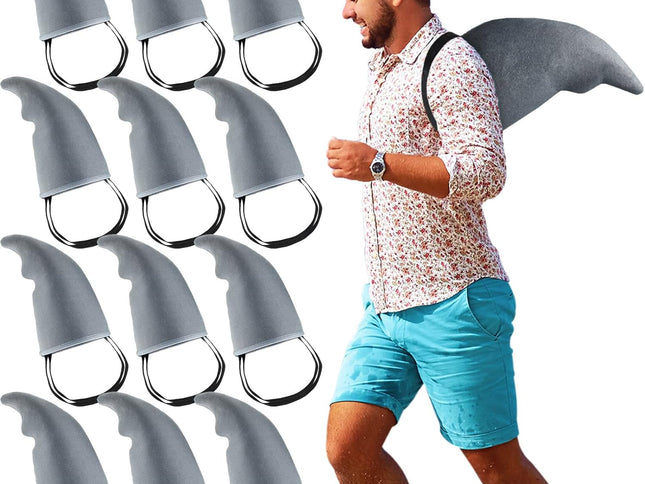 12 Pcs Halloween Shark Fin Costume Accessory Gray Props Easy to Wear Accessories for Adults Christmas Cosplay Supplies