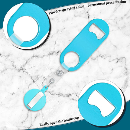 Bottle Opener - 8 pieces - Telescopic Bottle Opener - Bartender - Flat Beer Opener - With Round Base - For Kitchen, Dining Room, Home Use, Party Gift - 8 Colours - 87*33mm - 32g