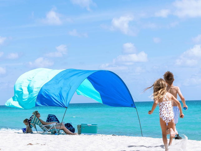 Wind-Powered Beach Shade Canopy 3.0 with Wind Assist – 150 sq ft, Up to 8 People, UPF 50+
