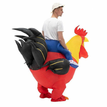 90-130cm Inflatable Christmas Rooster Halloween Costume Blow Up Suit Battery Power Cosplay Costume Christmas Party Babies size 90-130