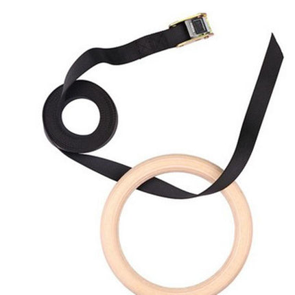 2 pcs Wood Gymnastic Rings - Olympic Gym Rings with Adjustable Straps, Heavy Duty Gym Equipment for Home Gym, Train Workout, Strength Training 28mm