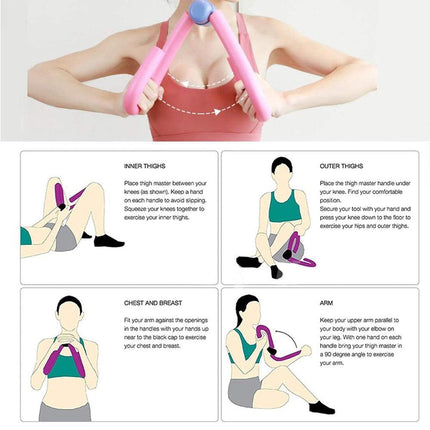Thigh Master Trainer Exerciser, Thigh Trimmer Leg Exercise Thin Legs Training Device Weight Loss Home Gym Trainer Equipment for Women and Men - Pink