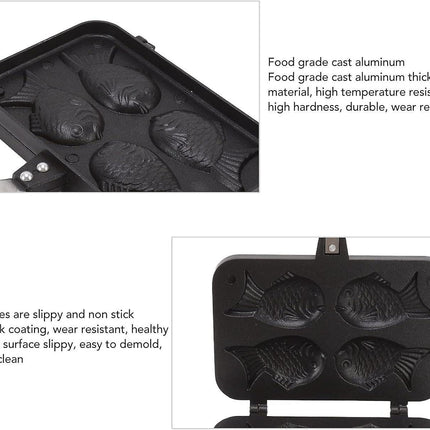 Taiyaki Fish Waffle Maker - Aluminum Nonstick Cake Waffle Pan for Japanese-Style Desserts