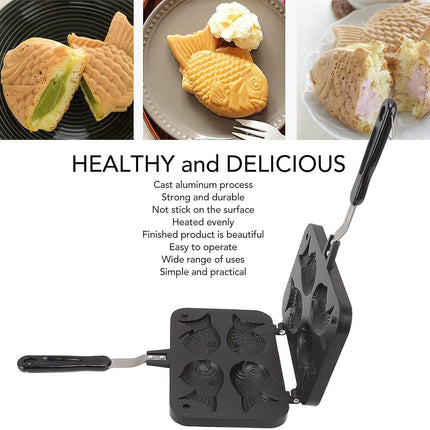 Taiyaki Fish Waffle Maker - Aluminum Nonstick Cake Waffle Pan for Japanese-Style Desserts