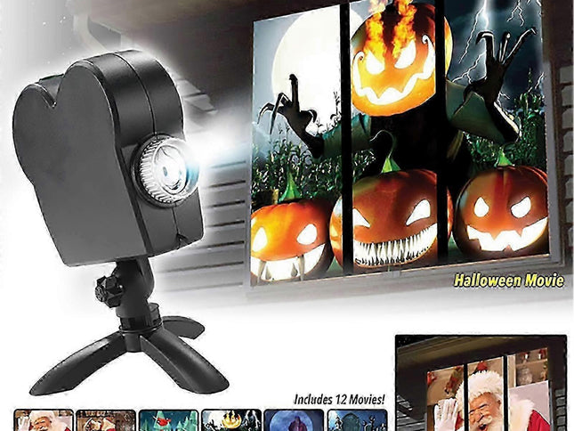 Christmas Halloween LED Window Projector - Seasonal Decorative Light Projector