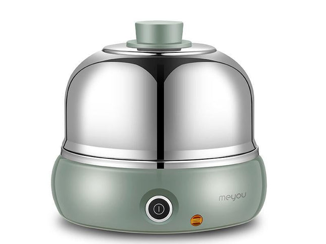 9-Egg Stainless Steel Electric Cooker, Auto Shut-Off, Green